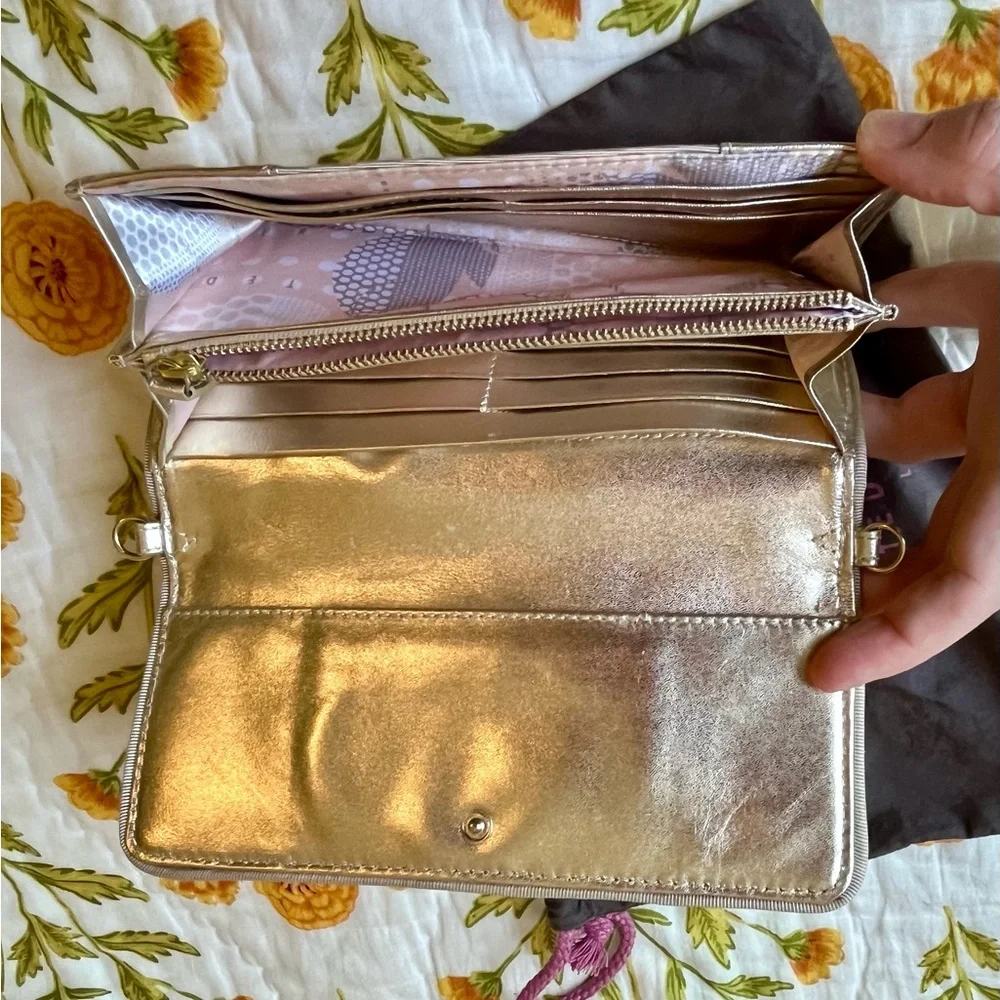Ted Baker London Gold Bow Clutch